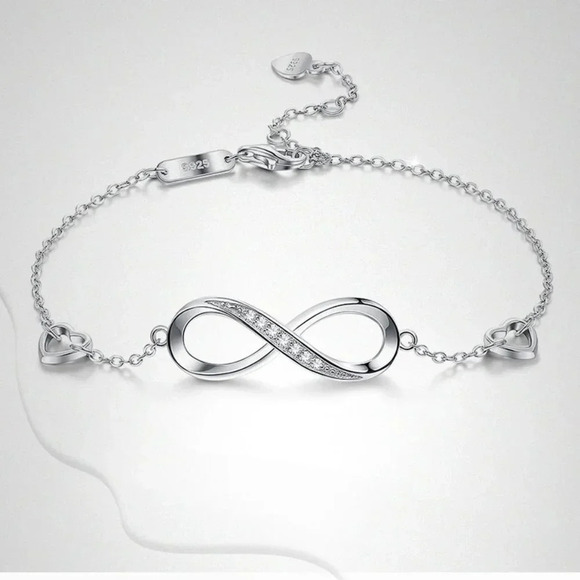 NEW 925 Sterling Silver Infinity Love Bracelet - Picture 4 of 5